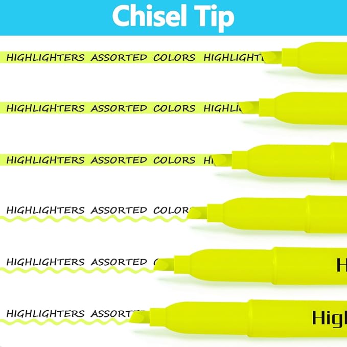 Highlighters Bulk - Quick-Dry No Bleed Markers for Office Classroom School Supplies Adults Kids Teachers Students (Yellow, 30)