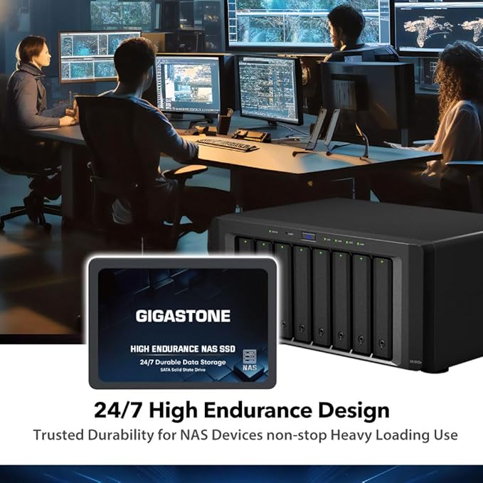 Gigastone 1TB NAS SSD Drive (2-Pack) 24/7 Durable TLC High Endurance RAID Data Storage Network Attached Storage 2.5" SATA Internal Solid State Hard Drives