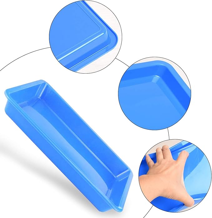 Plastic Art Trays - 5 Piece Stackable Activity & Craft Organizer, Serving & Jewelry Tray for DIY Projects, Painting, Beads (11 x 8.3 x 1.2 inch)