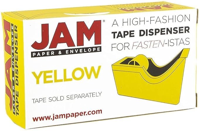 JAM PAPER Office & Desk Sets - 1 Stapler & 1 Tape Dispenser - Yellow - 2/Pack