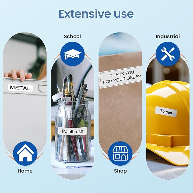 45013 Replace for DYMO D1 Label Tape 1/2 Inch x 23Ft A45013 Black on White 45013s S0720530 Label Maker Refills Compatible with Dymo Labelmanager 160 LM 280 210D 360D 420P, 5-Pack