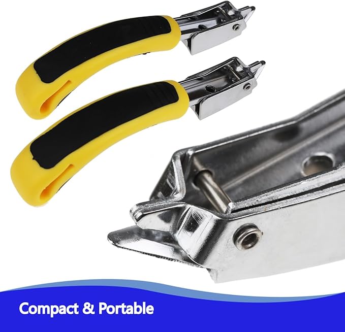 Upholstery Staple Remover Heavy Duty Staple Puller for Removing Carton Construction Upholstery Staples Removal Tool with Non-Slip Handle for Furniture, Carpet, Carton, Floor 2 Pcs