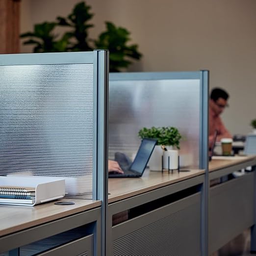 NBF Office Partitions - Cubicle Privacy Panel Wall Divider - Modern Room Separator with Quick Assembly - Indoor Laminate Free Standing Portable Room Divider Panel - 52" H x 60" W (Warm Ash)