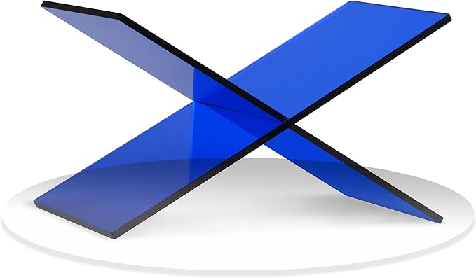 Large Clear Acrylic Book Stand - Perfect for Displaying Open Books on Your Coffee Table - Ideal for Bibles, Cook Books, Guest Books, Magazines, Each with a Lucite Paperweight (Blue)