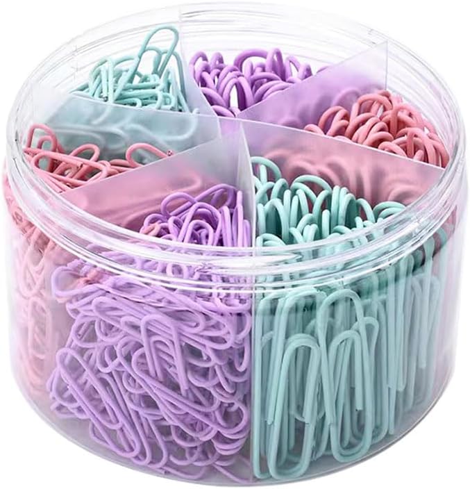 Macaron Colored Paper Clips, 1.1" Medium Paper Clip（28mm, 600pcs Paperclips for Office Supplies and Organization
