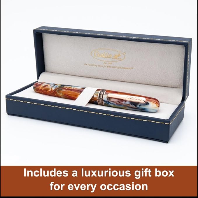 Conklin 1898 Fountain Pen, Misto Orange - Fine Nib | Unique Resin Blend Pen with Luxury Design | JoWo Stainless Steel Nib Made in Germany | Ideal Gift for Professionals