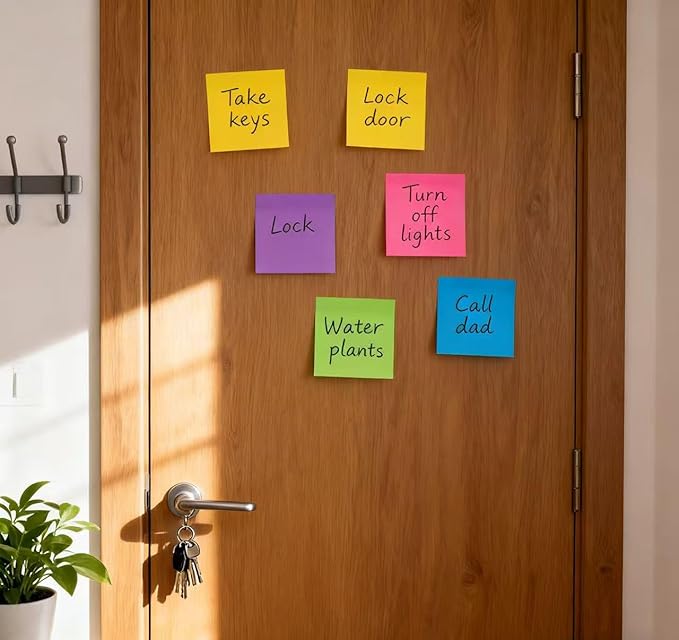 (20 Pads) Sticky Notes 3x3 in Post Bright Stickies Colorful Super Sticking Power Memo Pads, Strong Adhesive