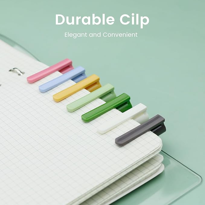 Gel Pens, 7Pcs 0.5mm Black Fine Point Pens, Retractable Built-in Sturdy Clip, Quick-Dry Ink, Ideal Gift for Journaling and Note-Taking Enthusiasts, Free Sticky Notes (Macaron)