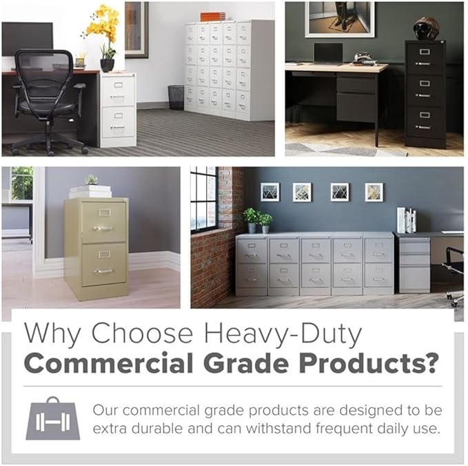 Scranton & Co 25" D Metal 4-Drawer Letter Width Vertical Filing Cabinet in Black, Lockable, Sturdy Steel Construction, Office and Home Use, Durable Storage for Documents and Files