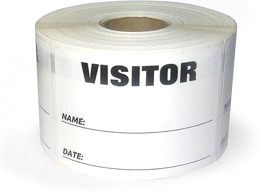 NextDayLabels - 3 x 2 Visitor Labels Pass, ID Labels and Safety Identification Badge Stickers 500 Per Roll (White)