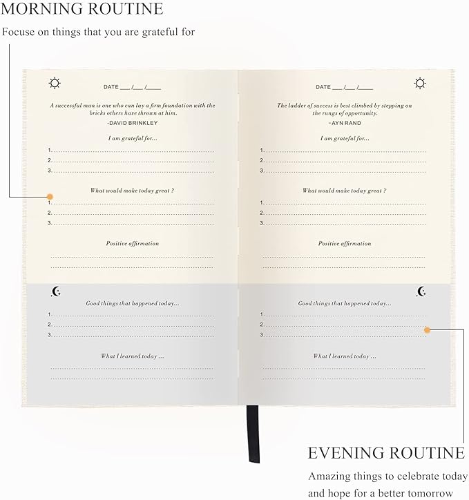 The Gratitude Journal for More Happiness, Optimism, Affirmation & Reflection - An Effective Manifestation Guide Journal, Undated Daily Journals for Women & Men (Beige)