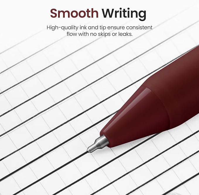 Taja Gel Pens, 6pcs 0.5mm Fine Point Smooth Writing Pens, Quick Dry Black Ink, Unisex, Adult, Vintage Style, Perfect for Writing, Note Taking, Everyday Use