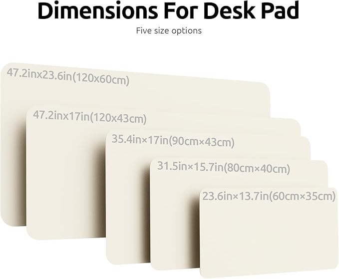 YSAGi Leather Desk Pad Protector, Office Desk Mat, Large Mouse Pad, Non-Slip PU Leather Desk Blotter, Laptop Desk Pad, Waterproof Desk Writing Pad for Office and Home (Cream, 23.6" x 13.8")