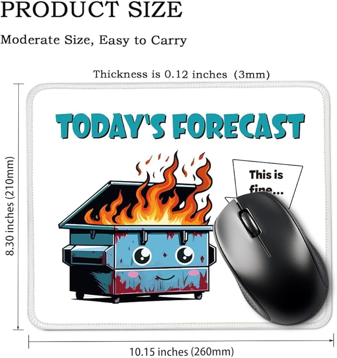 Today's Forecast This is Fine Rectangular Mouse Pad, Funny Mouse Pads for Desk, Office Gifts for Coworkers, Employee Gifts for Colleagues, Sarcastic Teacher Gifts, Coworker Sarcastic Gifts F