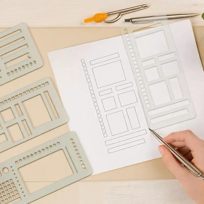 Reusable Flexible Record Template Stencils for Dot Grid Journals, Daily Planning, Journaling, Checklists, Lines, Boxes, Handmade Planner