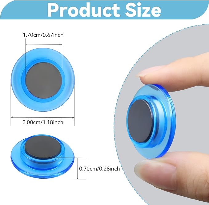 ZDZBLX Fridge Magnets, 28 Pack Magnet Strong Magnets Refrigerator Magnets Small Magnets for Whiteboard, Heavy Duty Magnets Mini Magnets Cute Round Magnets for Fridge, Locker, Classroom, Office (Blue)