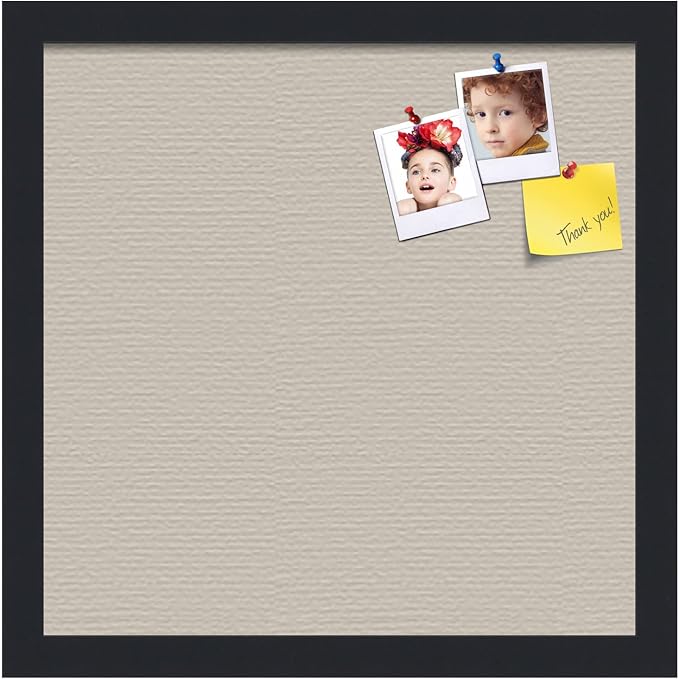 PinPix 14x14 Inch Cork Bulletin Board. This Decorative Framed Pin Board Comes with Desert Pastel Design and a Satin Black Frame. Ideal for Home Office Decor or Message Board (PinPix-1815)