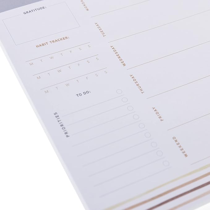 Graphique Weekly To Do Deskpad - Focus Design - 9.75" x 8", 80 Sheets, Themed Pages - Planner for College Students, Business Appointments, Great Gift