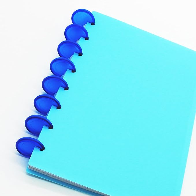 100pcs Discbound Notebook Discs DIY Planner Accessories fits for Tul,Levenger,Arc,Happy Planner,Talia(Transparent Blue,0.7inch/18mm)