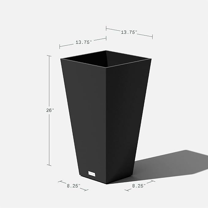 Veradek V-Resin Indoor/Outdoor Taper Planter (26 inch, Black)