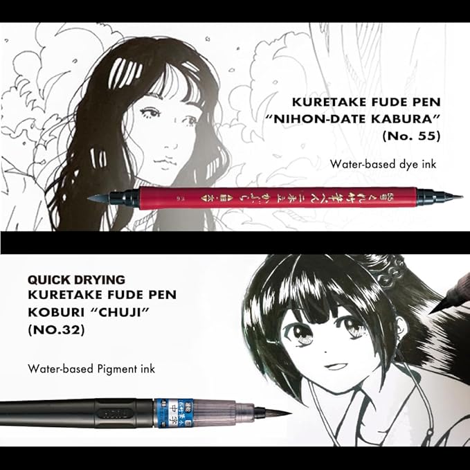 Kuretake Zig Inktober pen set, for Illustration, Manga Drawing, Lettering and Calligraphy, Professional Artist, Made in Japan (Basic No.3(5pcs.))