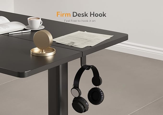 Claiks Standing Desk with Keyboard Tray, Standing Desk Adjustable Height, Raising Desks for Home Office and Computer Workstation, 55 Inches, Black