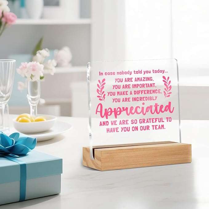 Inspirational Gifts for Women, Reminder Quotes Acrylic Decor Sign, Motivational Gifts for Woman Coworker Friends Decorative Sign for Tabletop Cubicle Shelf Desk Accessories Decor