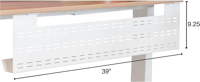 Stand Up Desk Store Under Desk Cable Management Tray Horizontal Computer Cord Raceway and Modesty Panel (White, 39")