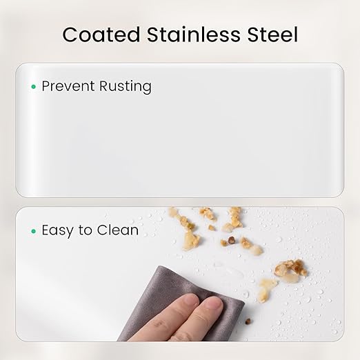 Cesun Small Bathroom Trash Can 2.1 Gallon Wastebasket, Modern Metal Garbage Can Office Waste Basket, White Stainless Steel Trash Bin for Bedroom, Home Office, Toilet, rv, Near Desk, Under Sink.