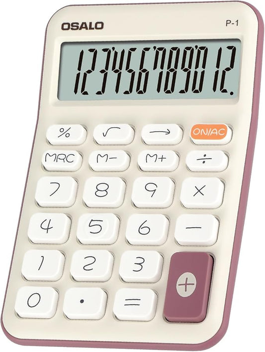 Pendancy Small Desk Calculator Cute, 12 Digit LCD Display, Basic Function, Auto-Sleep, 4.7"x2.9" Pocket-Sized Design Handheld Calculators Desktop, for Office, School, Business & Travel(OS-P1 Purple)