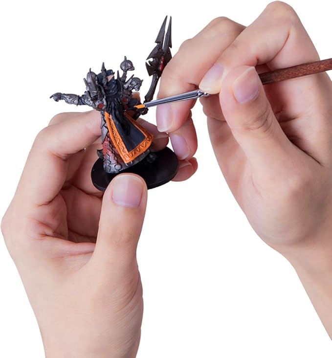 Transon Small Detail Paint Brushes 7pcs for Model Painting Acrylic, Gouache, Oil, Tempera and Face Painting