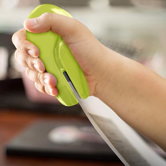 Plus Paper Clinch Compact Staple-Free Stapler, Green