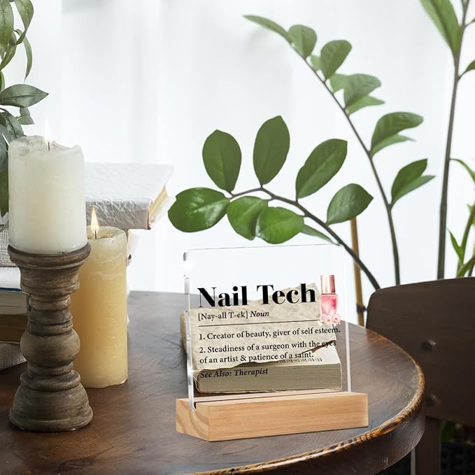 Nail Tech Gifts: Thank You Gifts for Nail Artist & Technician, Decorative Salon Sign - Acrylic