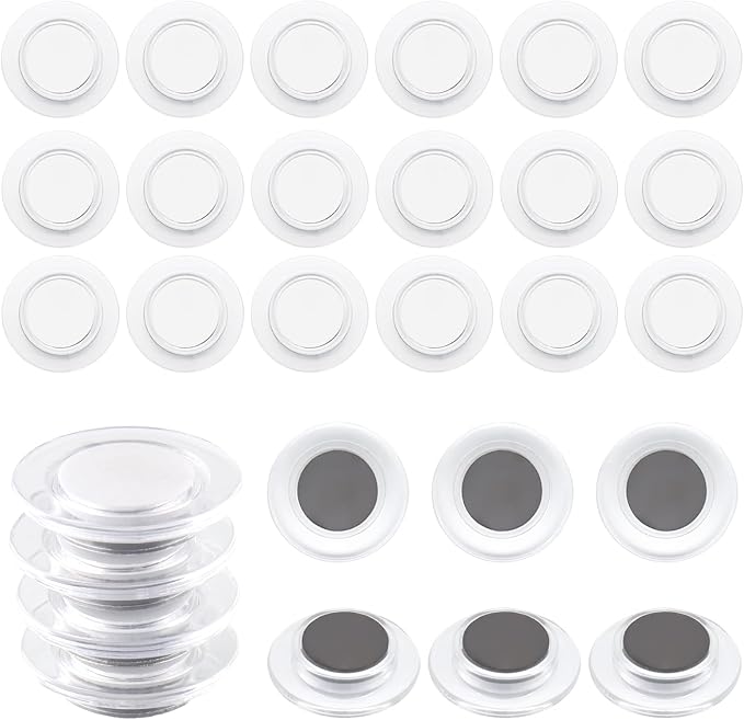 ZDZBLX Fridge Magnets, 28 Pack Magnet Strong Magnets Refrigerator Magnets Small Magnets for Whiteboard, Heavy Duty Magnets Mini Magnets Cute Round Magnets for Fridge, Locker, Classroom, Office (White)