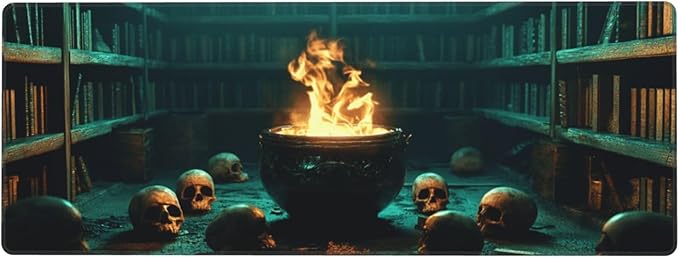 Skull Mouse Pad 31.5 X 11.8 Inch Big Desk Rubber Base Stitched Edges Keyboard Pad XXL Mouse Mat for Home Game and Office