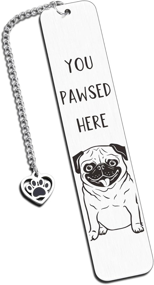 Pug Gifts for Pug Lovers, Dog Lovers Gifts for Women, Dog Bookmark, Book Club Dog Themed Gifts for Readers Book Lovers Women, Dog Mom Gifts for Women, Book Marks for Reading Women Men, Bookish Gifts