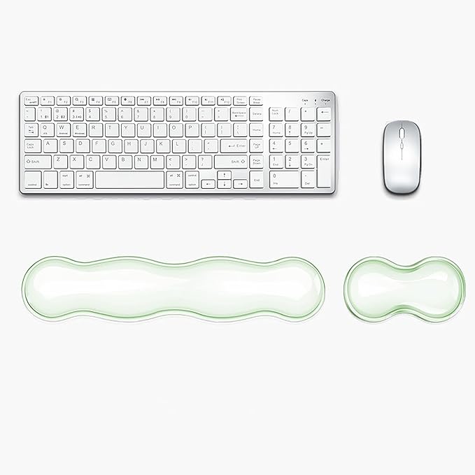 Wrist Rest for Keyboard and Mouse, Ergonomic Gel Keyboard Wrist Rest for Effortless Typing & Pain Relief, Cool Silicone Gel Wrist Support Pad for Gaming, Computers, Laptops, Office