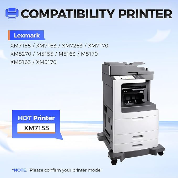 24B6025 Imaging Unit (Not Toner) Black 1-Pack High Yield Replacement for Lexmark 24B6025 Drum Unit Compatible with Lexmark M5155 M5163 M5170 XM5163 XM5170 XM5263 XM7155 XM7155X Printers(100,000 Pages)