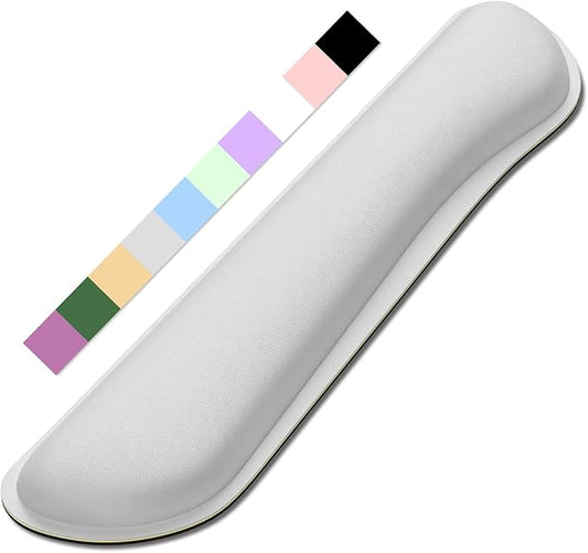 Dapesuom Enlarge Keyboard Wrist Rest, Cute Memory Foam Keyboard Wrist Cushion for Computer Desk Mats Support, Typing Pain Relief Ergonomic Mouse Pad Rests with Non-Slip Base for Gaming, Laptop, Gray
