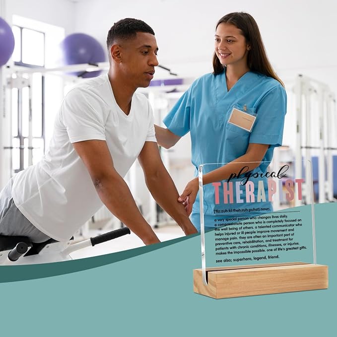 Physical Therapist Definition Table Desk Decor, Physical Therapist Gifts, Physical Therapy Gifts Acrylic Sign, Thank You Gifts, Acrylic Plaque with Stand, Therapist Office Home Bedroom Decor