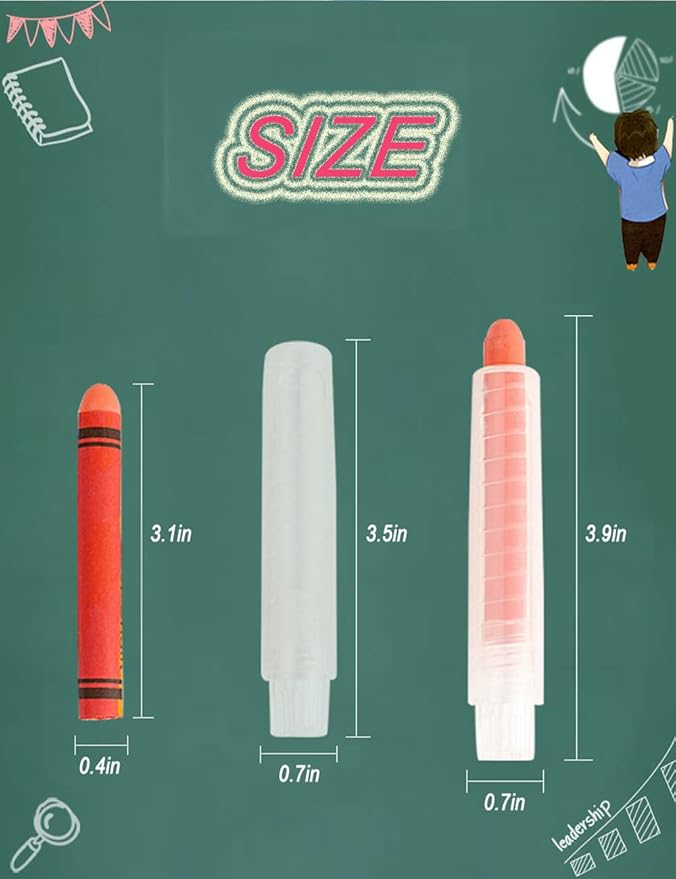 Non-toxic Dustless Chalk With Holder for Kids Colored Chalk Whiteboard Art Tool for Blackboard Kids Children Drawing Writing,12PCS