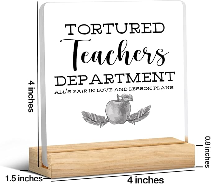 Funny Teacher Appreciation Gifts for Women Teacher Men Birthday Thank You Gifts Ideas for Teachers Office Desk Decor for Home Acrylic Sign Christmas Gift