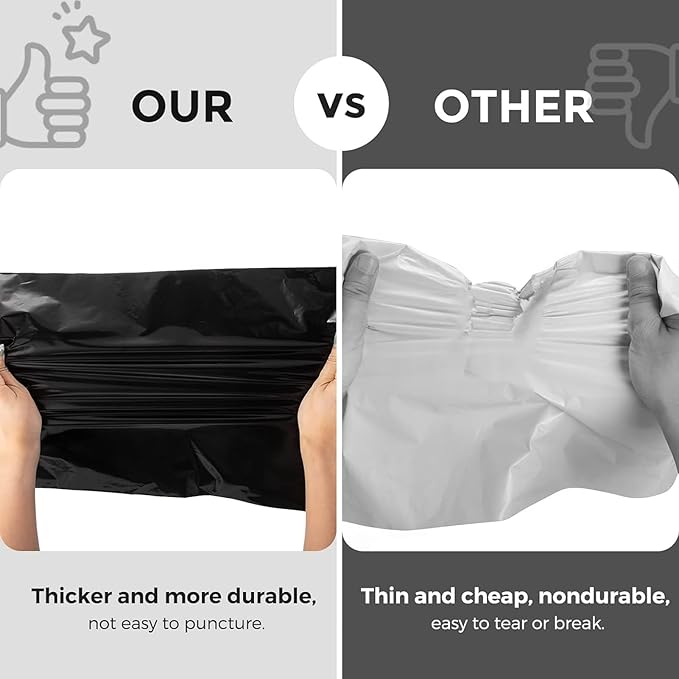 Metronic Poly Mailers 10x13 1200 Pcs, Medium Shipping Bags for Clothing, Strong Adhensive Shipping Envelopes for Small Business, Waterproof Poly Mailing Bags, Tear-resistant Packaging Bags in Black