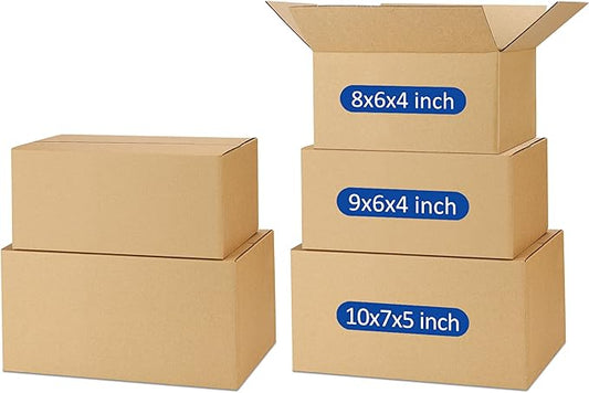 Assorted-Sizes-Shipping-Boxes-45-Pack: 8x6x4 & 9x6x4 & 10x7x5 Small-Shipping-Boxes-Mailers, Brown Corrugated-Cardboard-Boxes-for-Packing-Small-Business Mailing