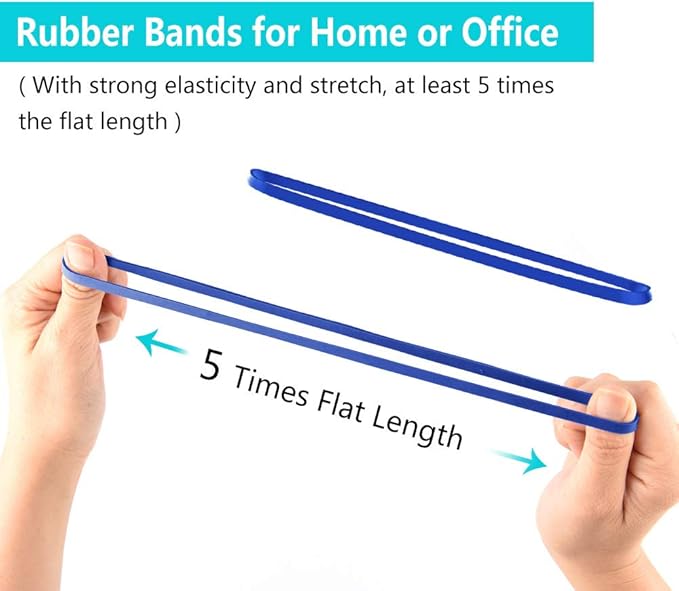 Coopay 12 Inches Extra Large Rubber Bands, 30 Pieces Heavy Duty Trash Can Band Bulk, Strong Elastic for Office Supply School Home, Garbage Cans, File Folders (Blue)