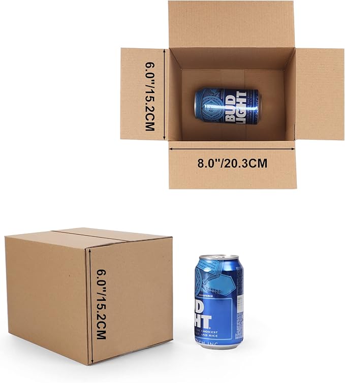 CRUGLA 40 Packs 8x6x6 Shipping Boxes Cardboard Boxes Shipping Box for Business Packaging Thin Box