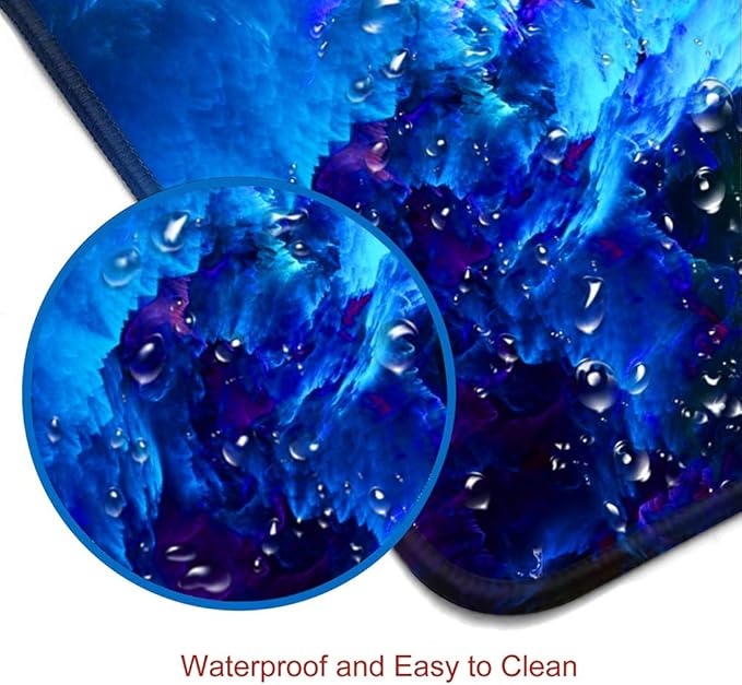 Gaming Mouse Pad, Large Non-Slip Rubber Base Mousepad, Keyboard Mouse Mat, Desk Pad with Stitched Edges, 31.5x11.8inch, Dazzling Galaxy