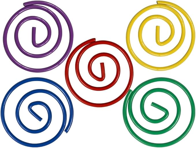 JAM PAPER Circular Paper Clips - Round Paperclips - Rainbow Assortment - 250/Pack