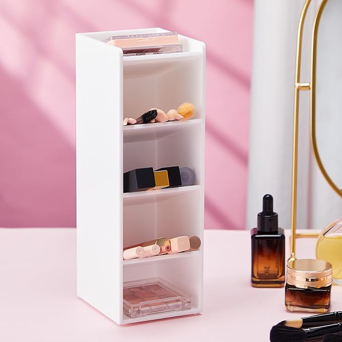 Acrylic Pen Organizer Storage for 50 Markers Vertical Marker Organizer Acrylic Pen Display Holder for Office Desk Desktop Stationery Pencil Storage, White, 3.4 x 4 x 10.2 Inch