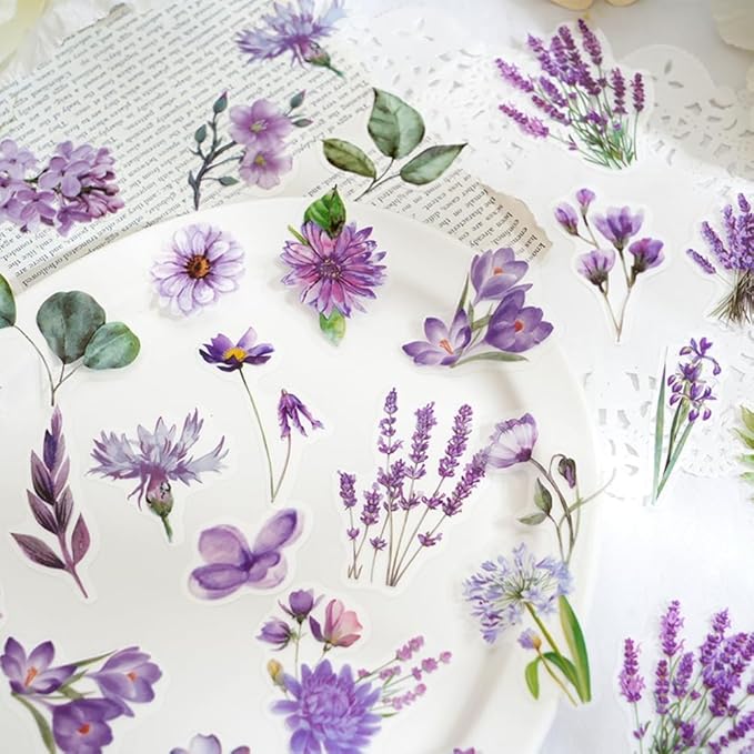 100 Pcs Natural Botanical Flower Stickers, Wildflower Stickers for Scrapbooking Junk Journal Notebook Diary Planner Letter Envelope Water Bottle Phone Case Craft Decoration (Wildflower)